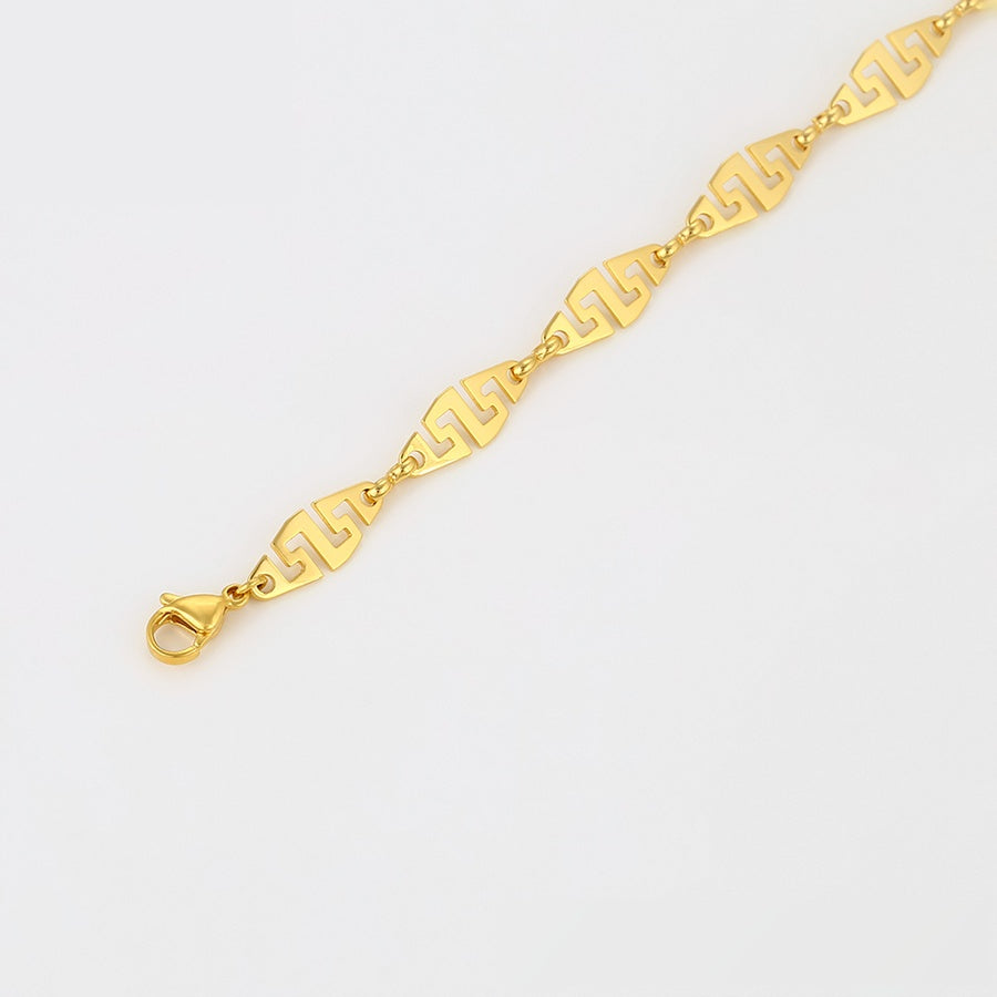Gold Greek Key Link Necklace