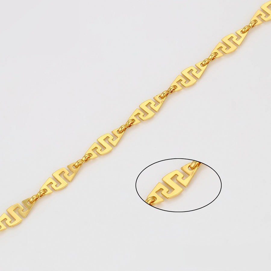 Gold Greek Key Link Necklace