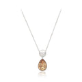 Champagne Teardrop Crystal Pendant Necklace