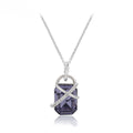 Purple Rectangle Crystal Pendant Necklace
