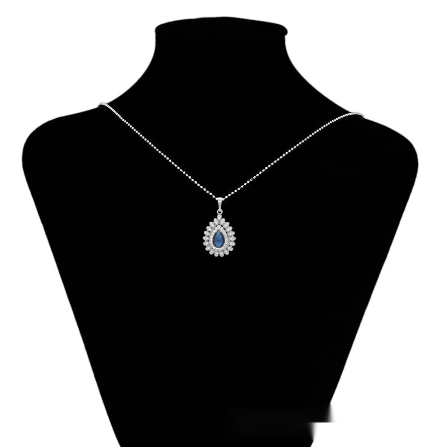 Blue Teardrop Crystal Jewelry Set