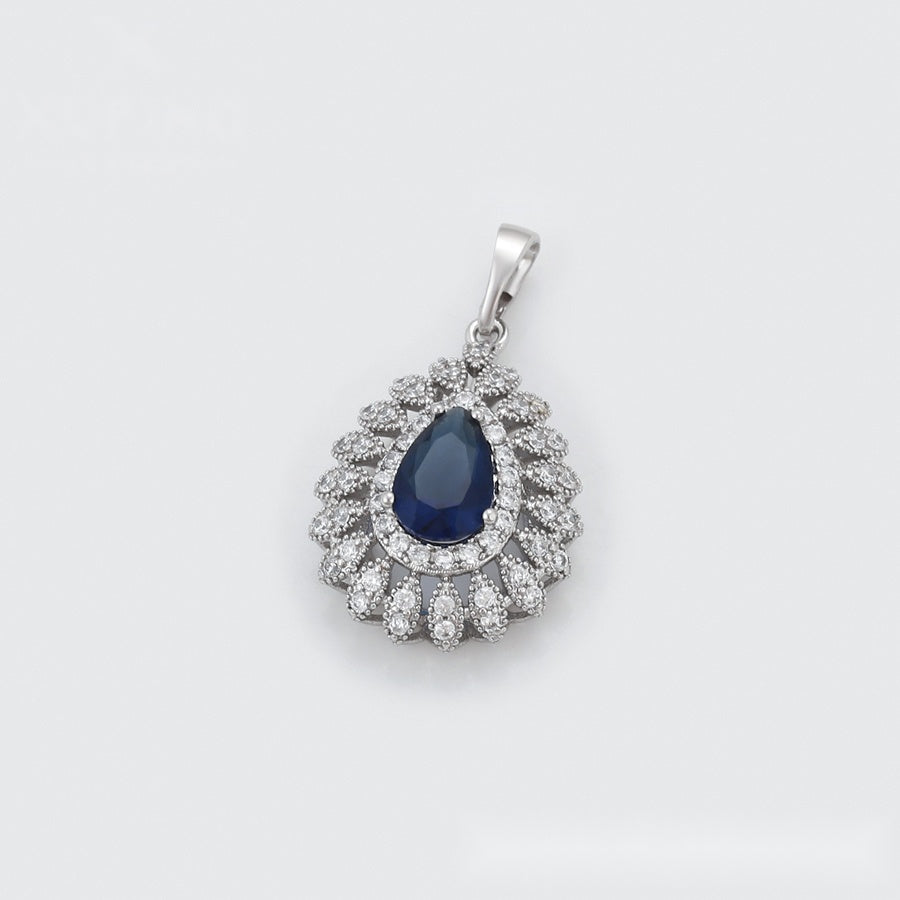 Blue Teardrop Crystal Jewelry Set
