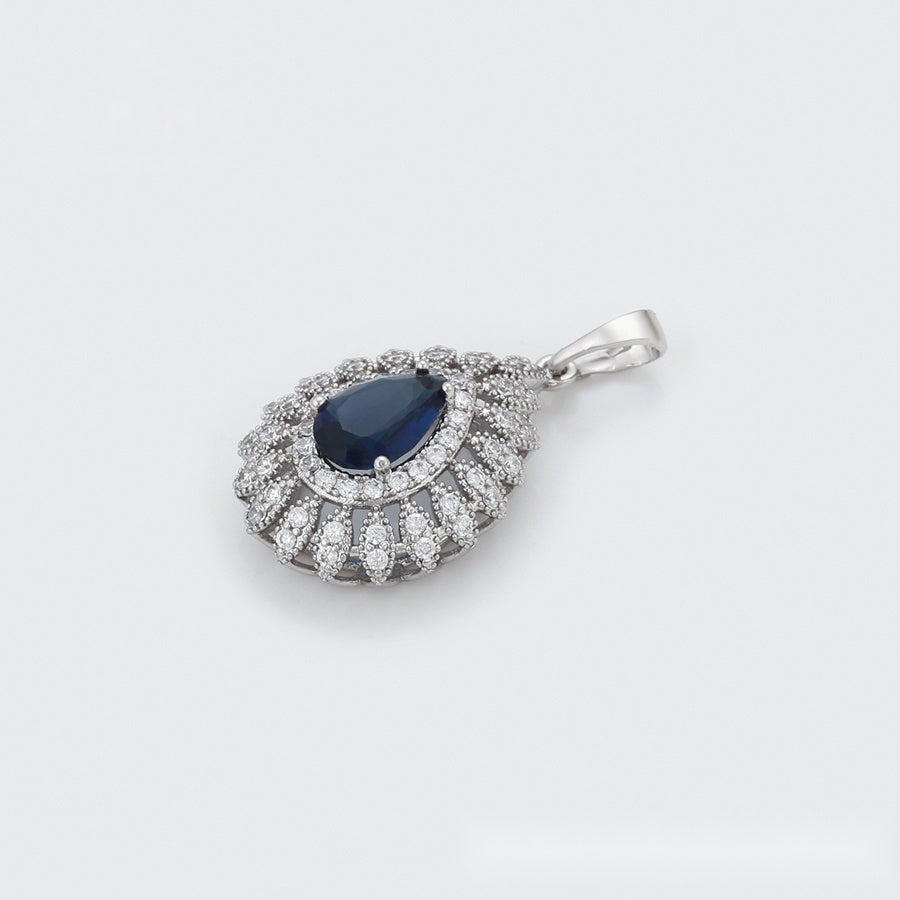 Blue Teardrop Crystal Jewelry Set