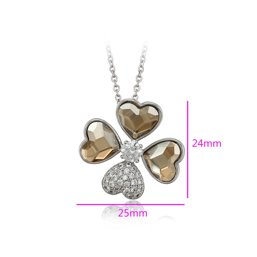 Four-Heart Clover Pendant Necklace