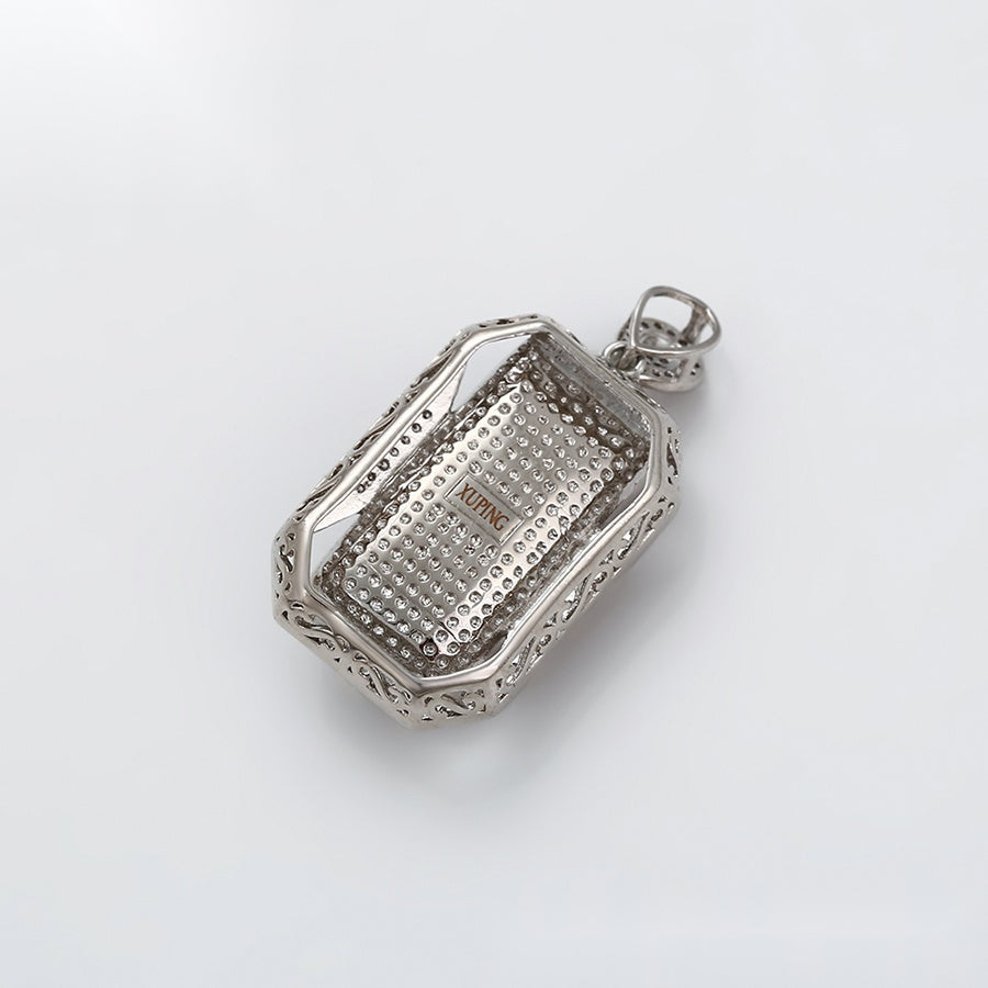 Silver Burgundy Gemstone Pendant Necklace