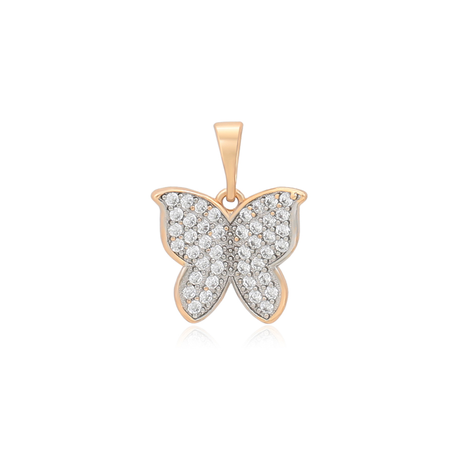 Gold Butterfly Crystal Pendant
