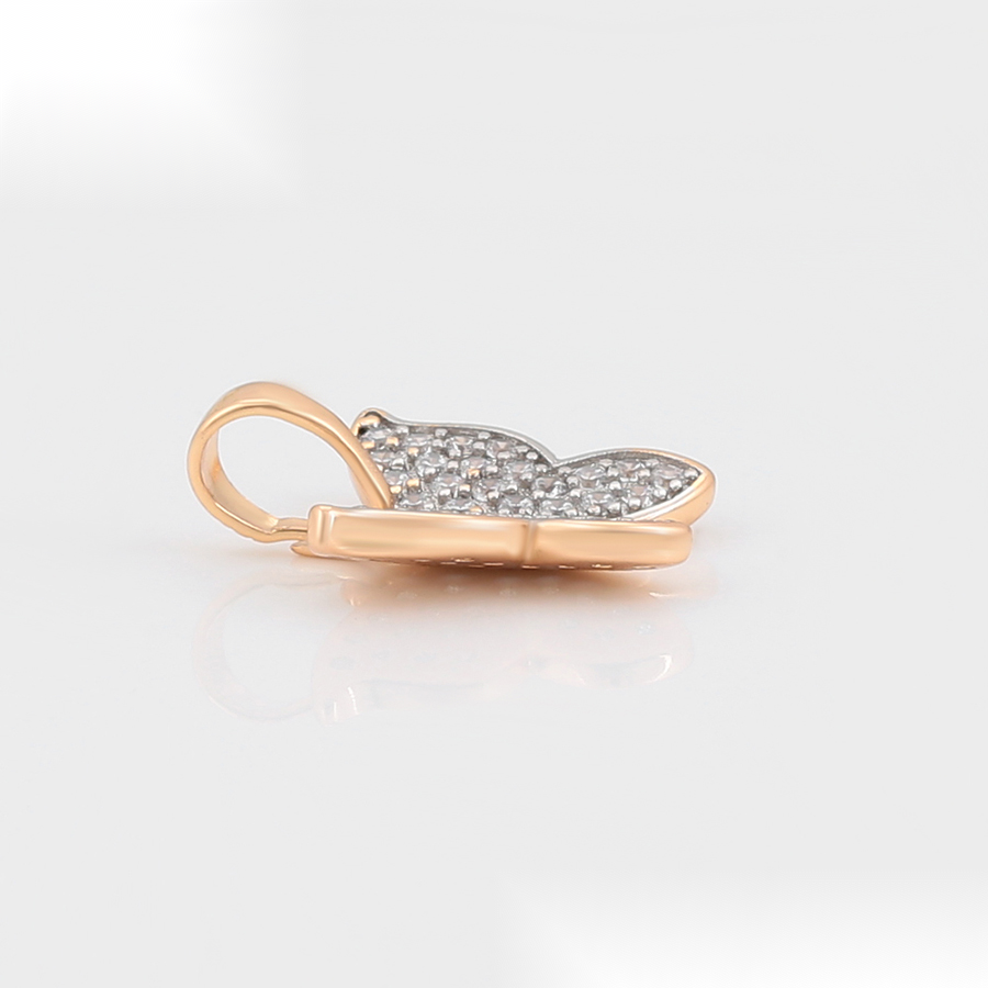 Gold Butterfly Crystal Pendant