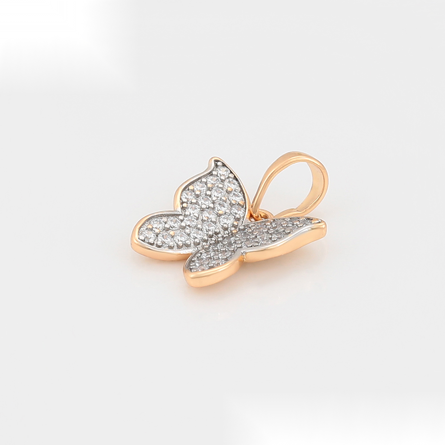 Gold Butterfly Crystal Pendant