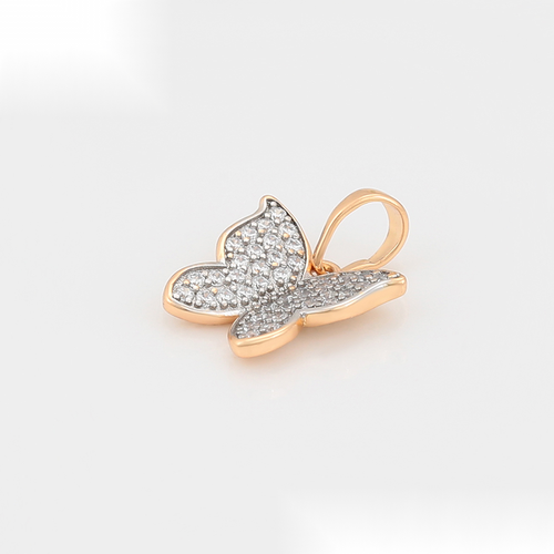 Gold Butterfly Crystal Pendant