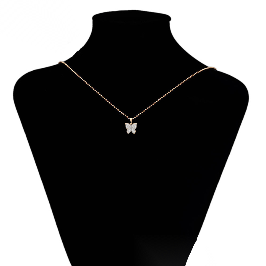 Gold Butterfly Crystal Pendant