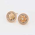 Rose Gold Floral Stud Earrings