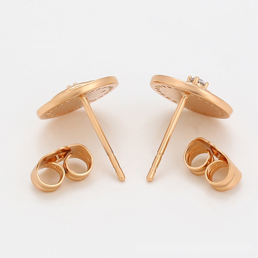 Rose Gold Floral Stud Earrings