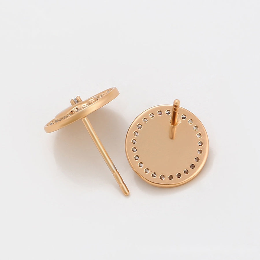 Rose Gold Floral Stud Earrings
