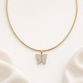 Gold Butterfly Crystal Pendant