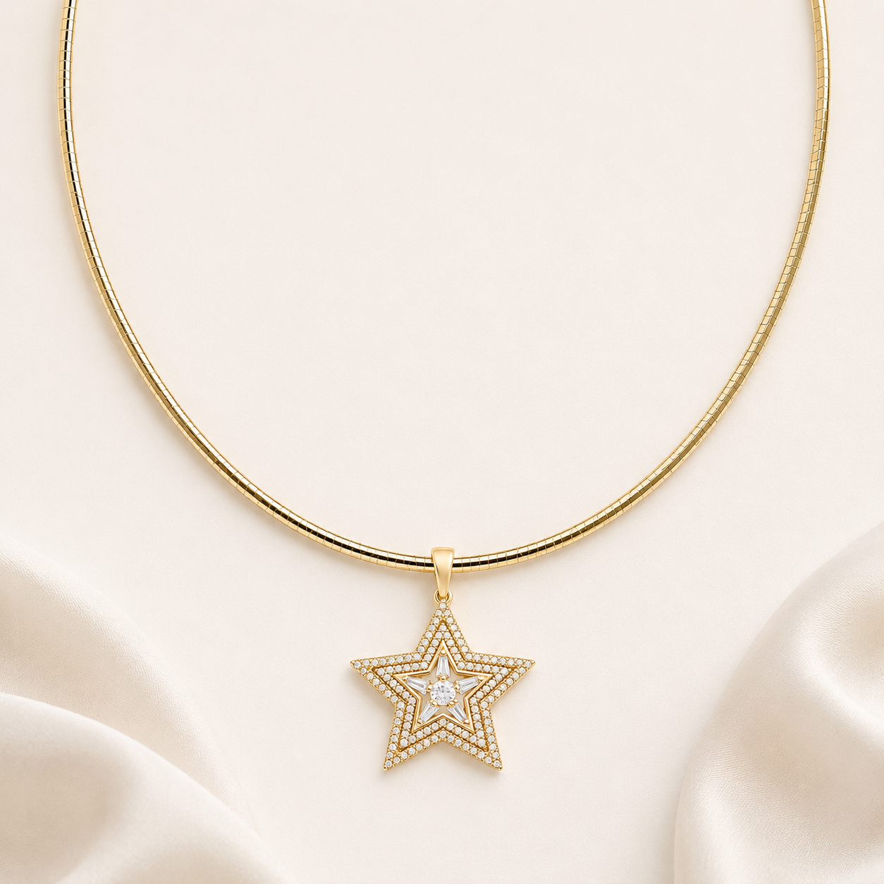 Gold Star Crystal Pendant