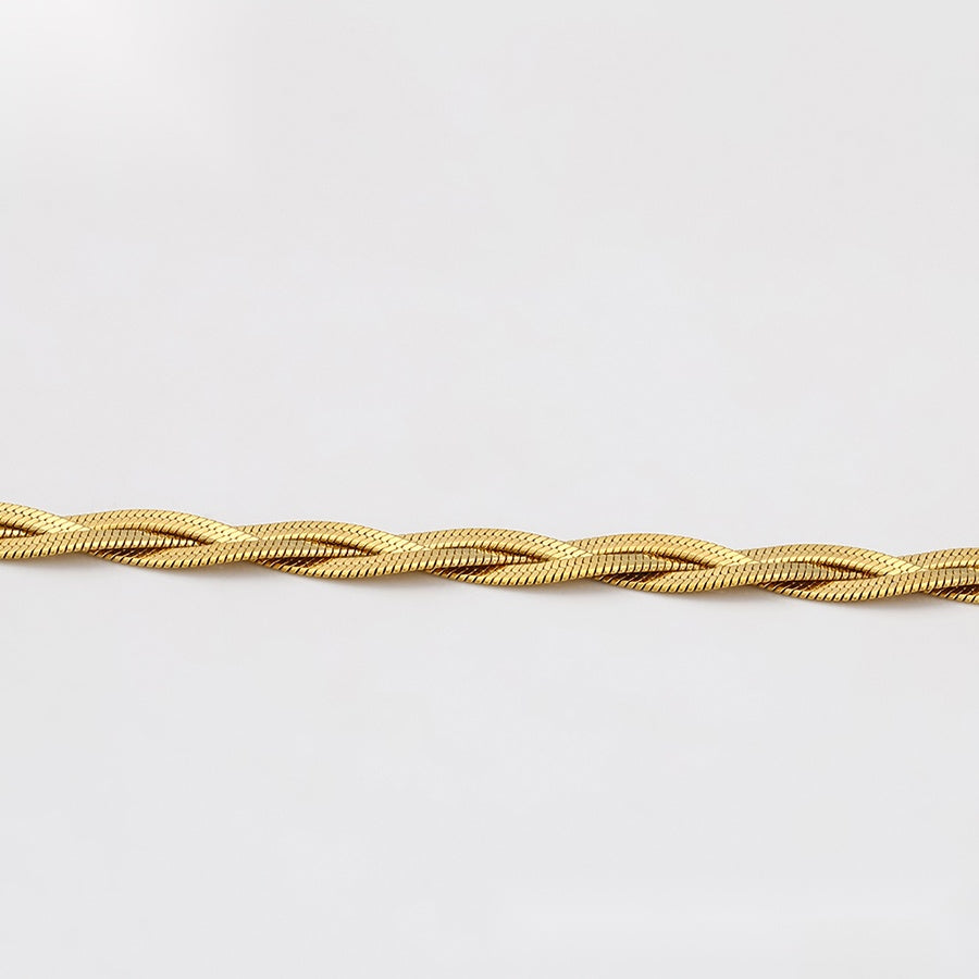 Gold Braided Chain Necklace