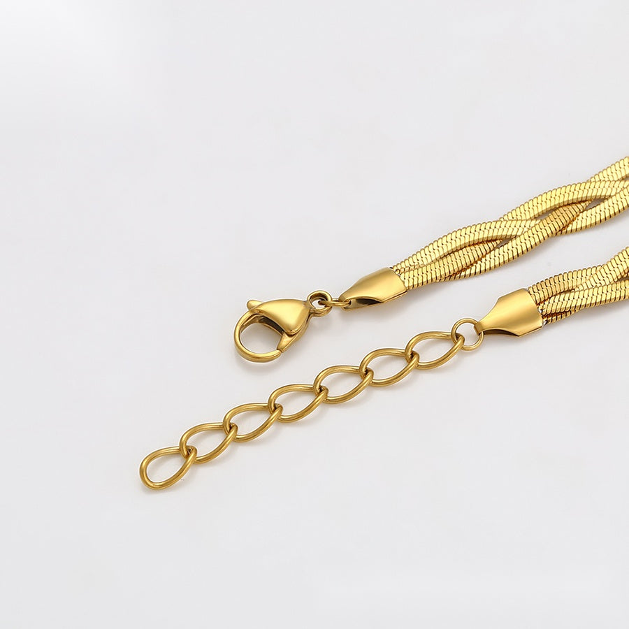 Gold Braided Chain Necklace