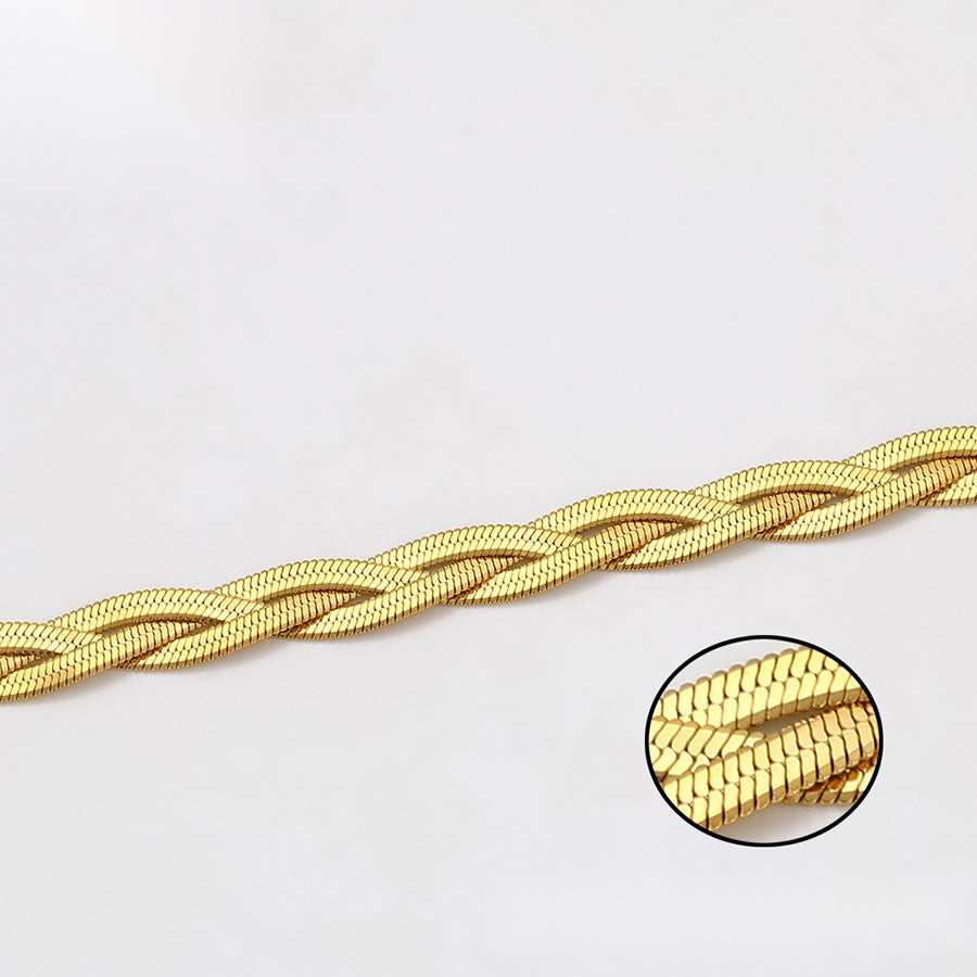 Gold Braided Chain Necklace
