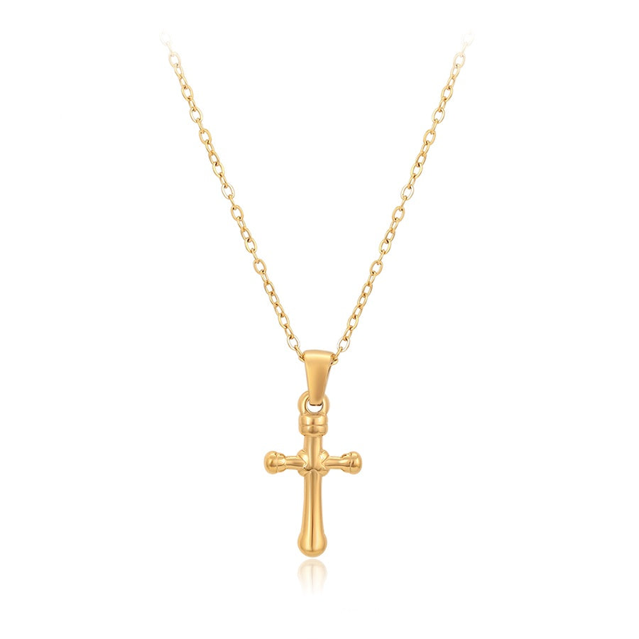 Small Gold Cross Pendant Necklace
