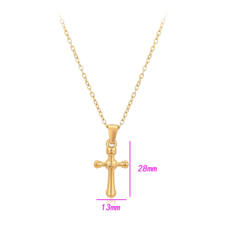 Small Gold Cross Pendant Necklace