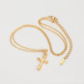 Small Gold Cross Pendant Necklace