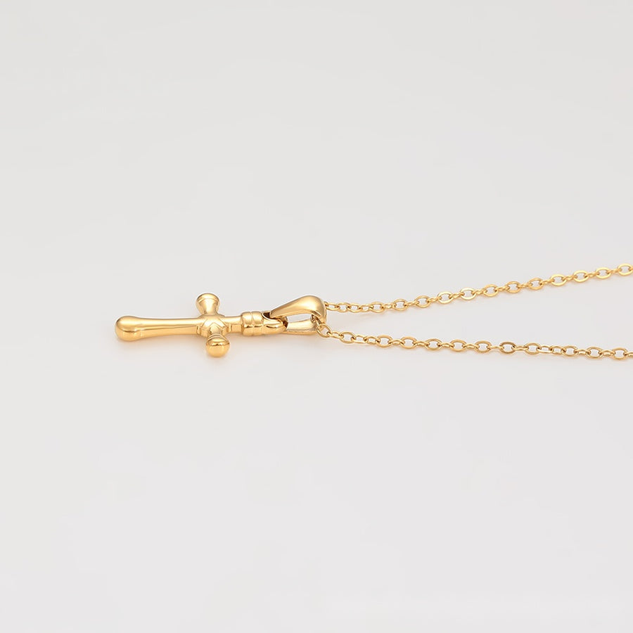 Small Gold Cross Pendant Necklace