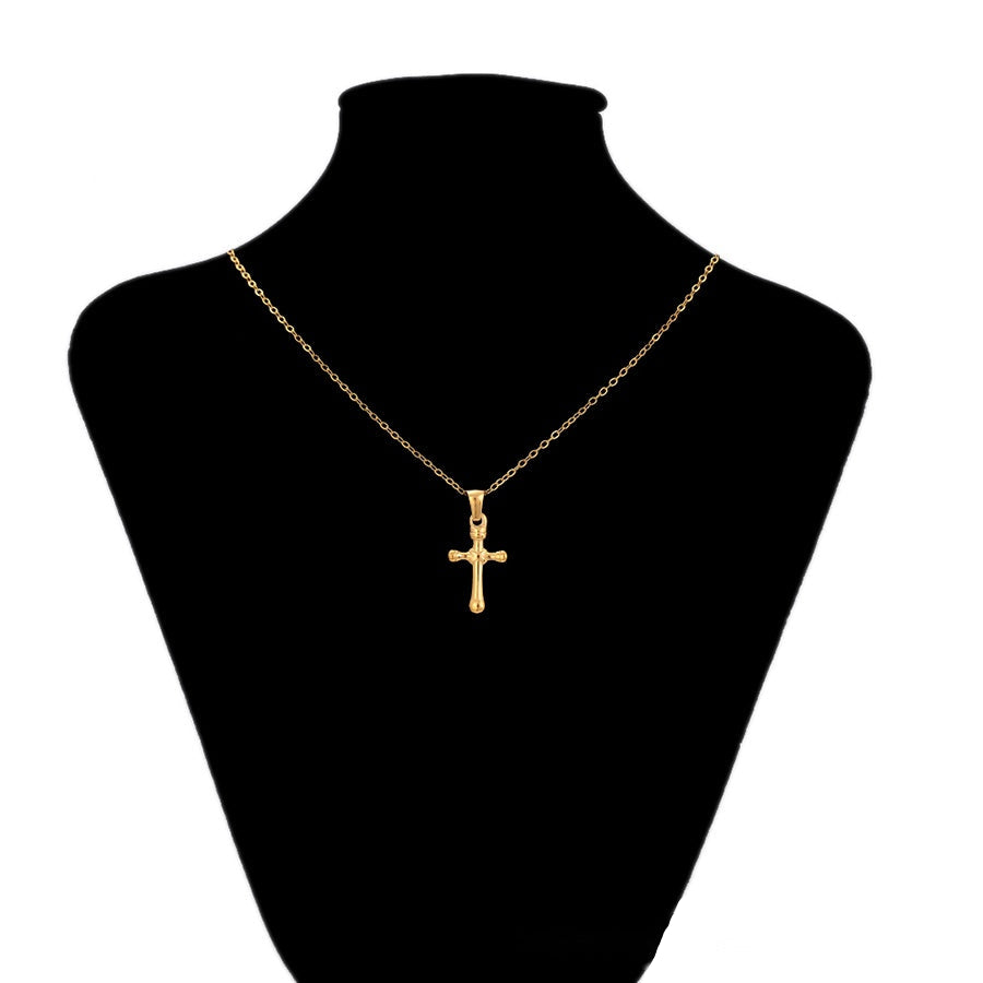 Small Gold Cross Pendant Necklace