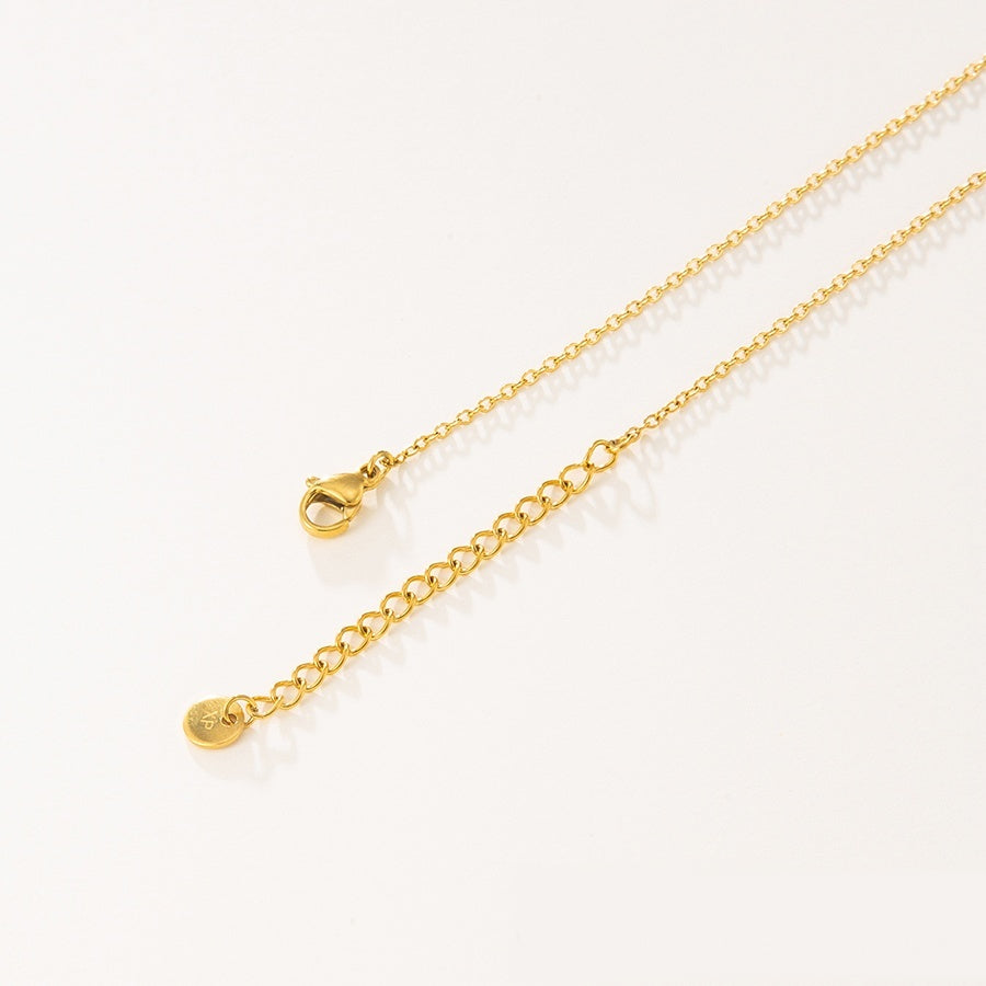 Flat Gold Cross Pendant Necklace