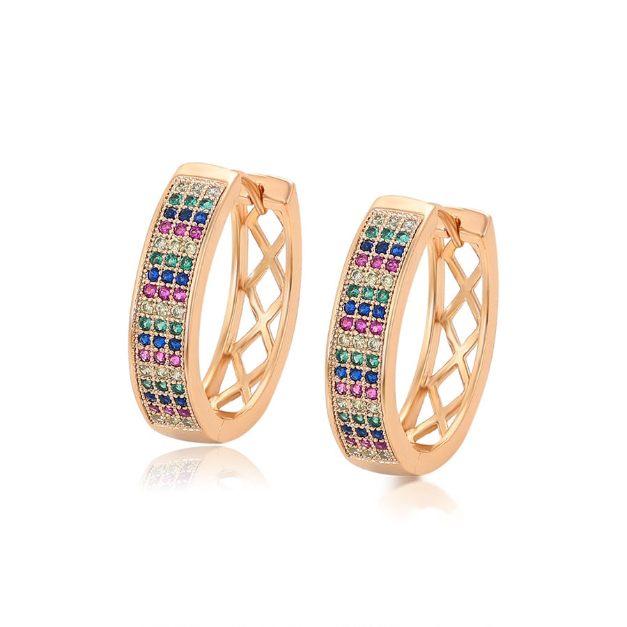 Rose Gold Multicolour Hoop Earrings