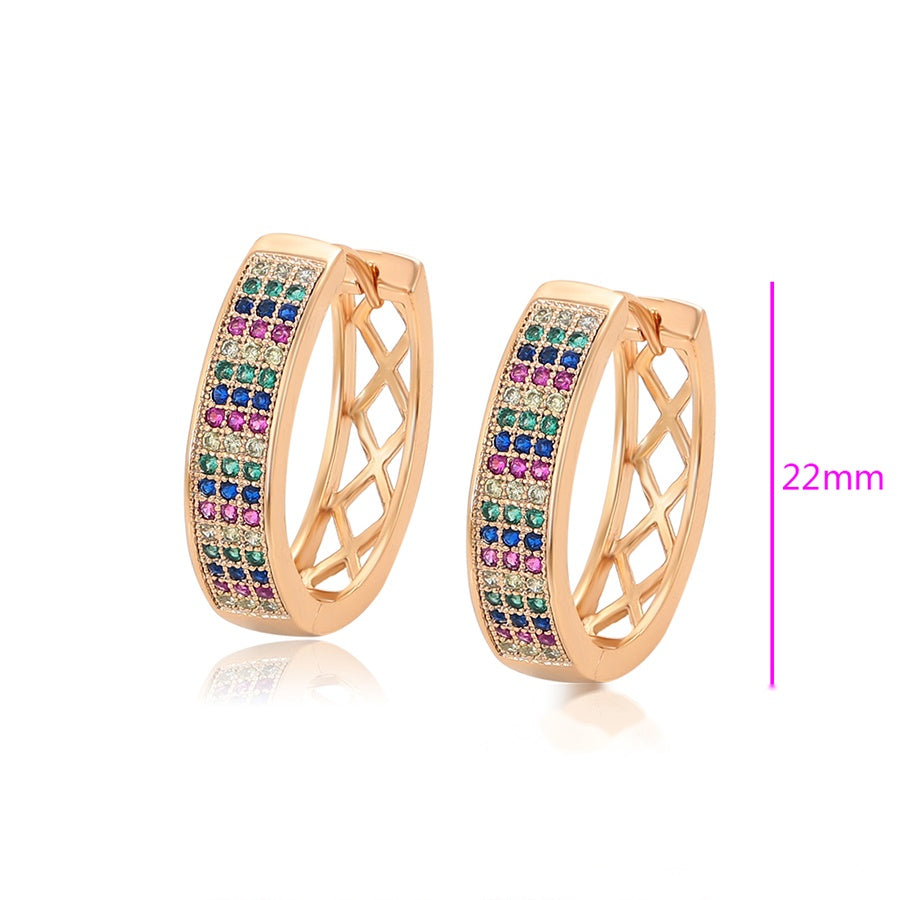 Rose Gold Multicolour Hoop Earrings