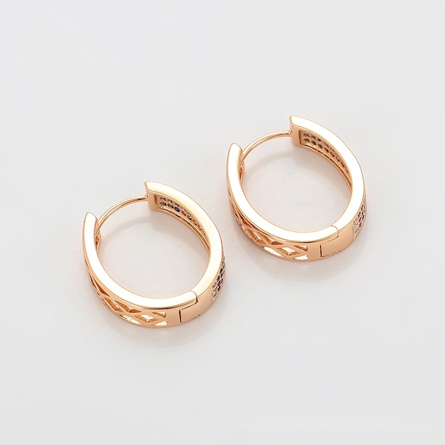 Rose Gold Multicolour Hoop Earrings