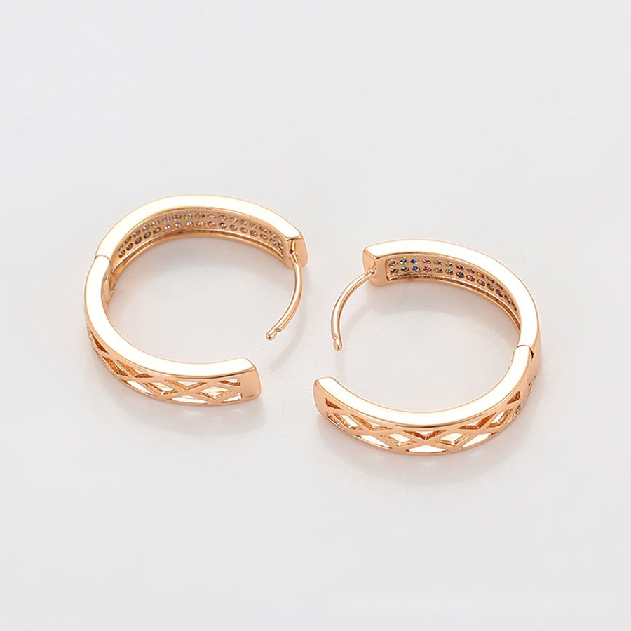 Rose Gold Multicolour Hoop Earrings
