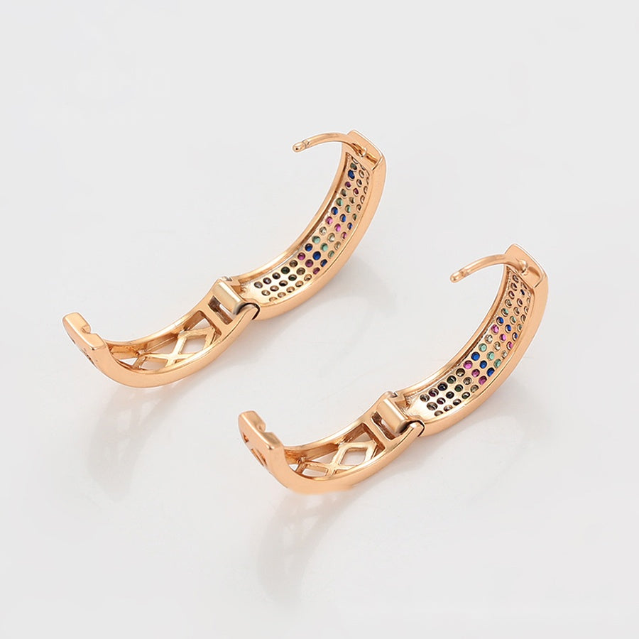 Rose Gold Multicolour Hoop Earrings