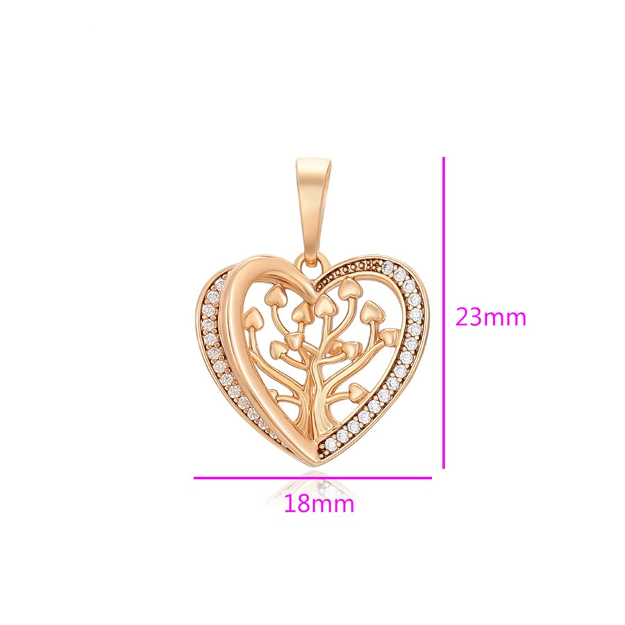 Gold Heart Tree Pendant Necklace