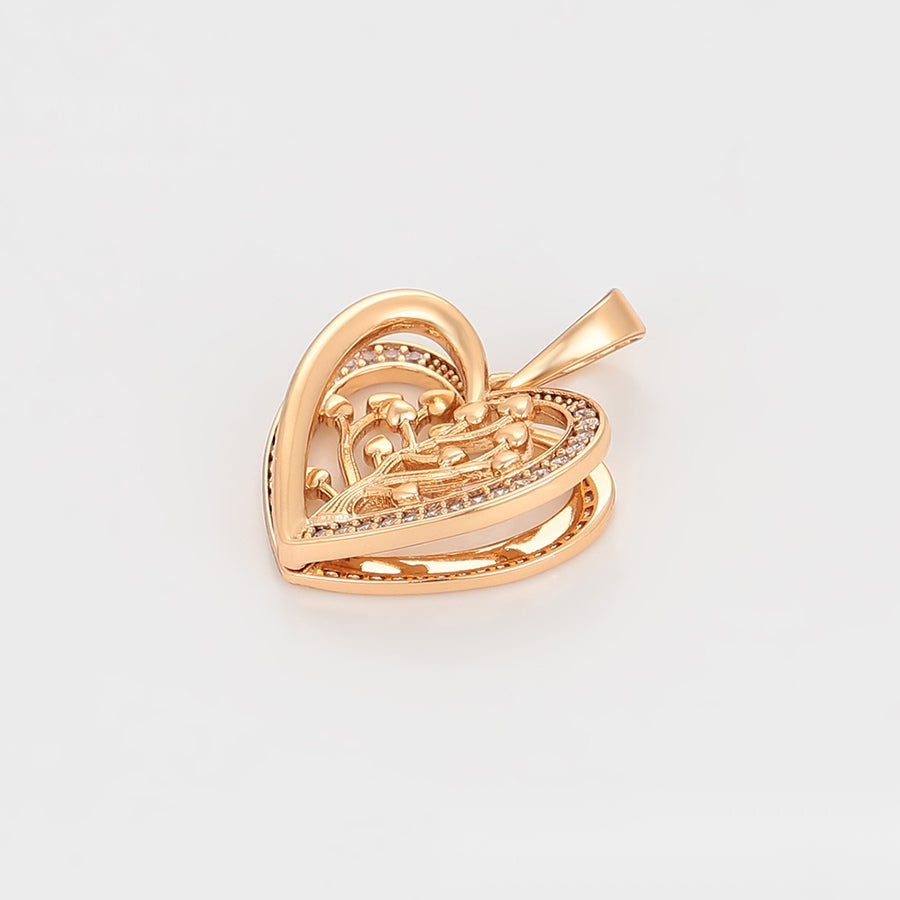 Gold Heart Tree Pendant Necklace