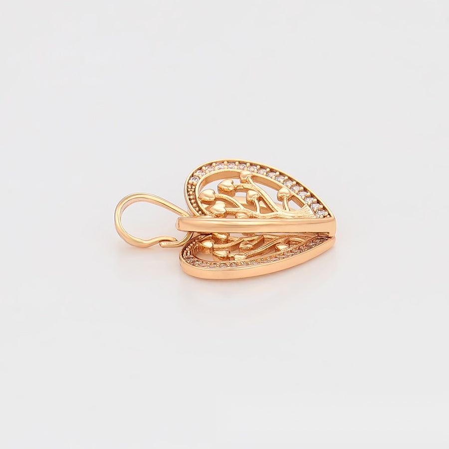 Gold Heart Tree Pendant Necklace