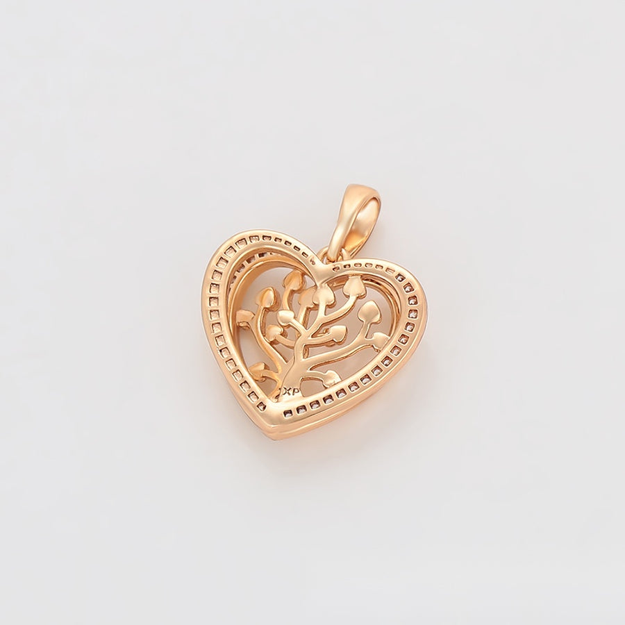 Gold Heart Tree Pendant Necklace