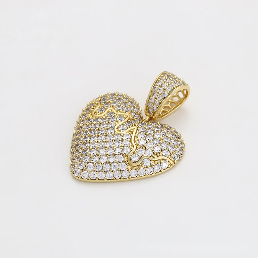 Gold Crystal Heart Pendant Necklace
