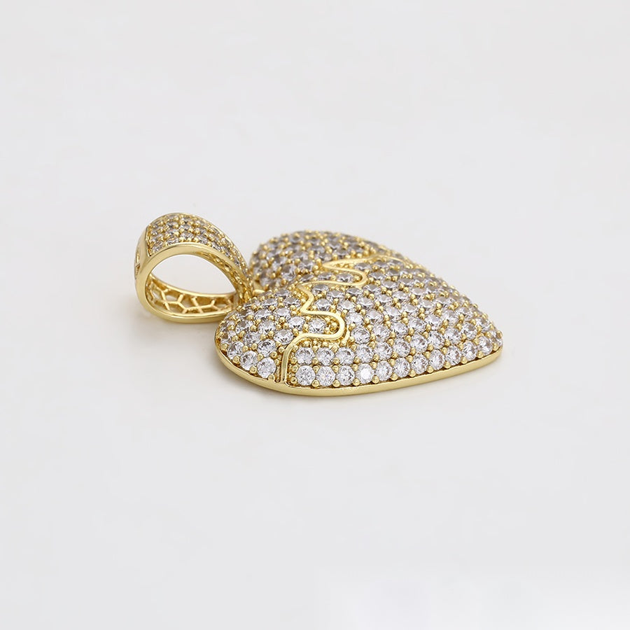 Gold Crystal Heart Pendant Necklace