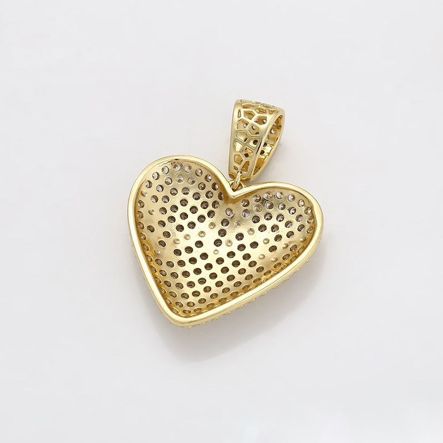 Gold Crystal Heart Pendant Necklace