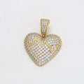 Gold Crystal Heart Pendant Necklace