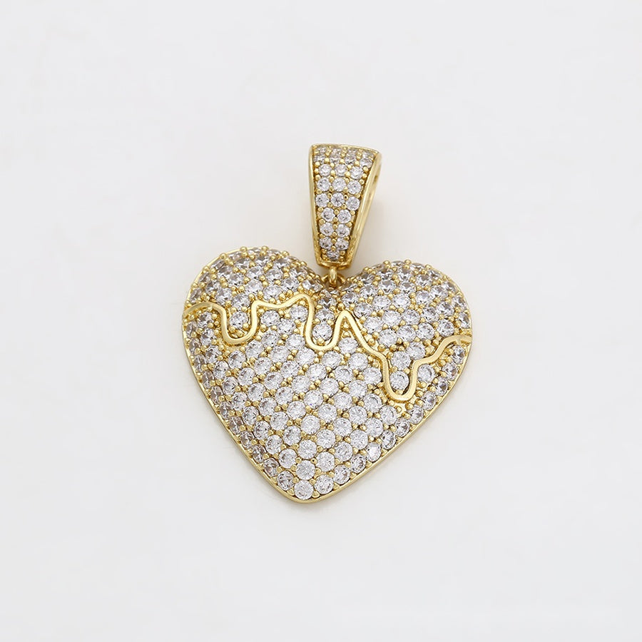 Gold Crystal Heart Pendant Necklace