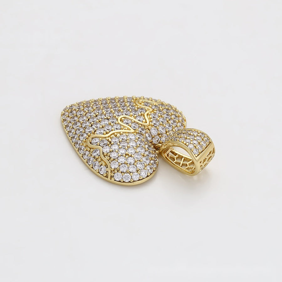 Gold Crystal Heart Pendant Necklace