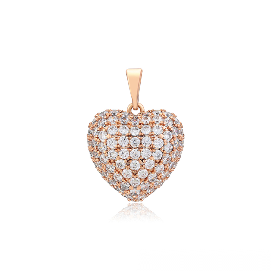 Rose Gold Crystal Heart Pendant