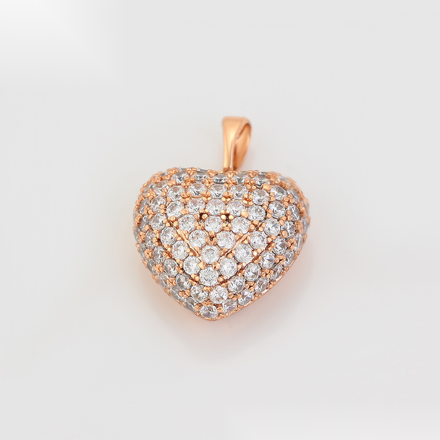 Rose Gold Crystal Heart Pendant