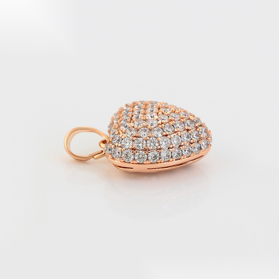 Rose Gold Crystal Heart Pendant