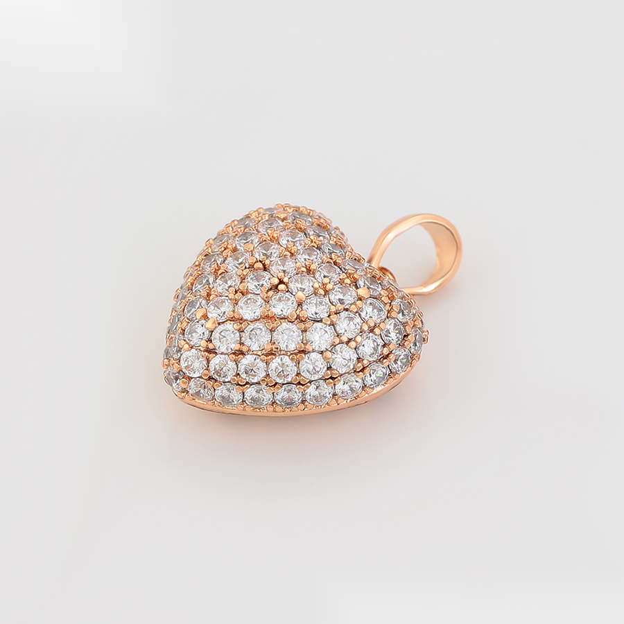 Rose Gold Crystal Heart Pendant