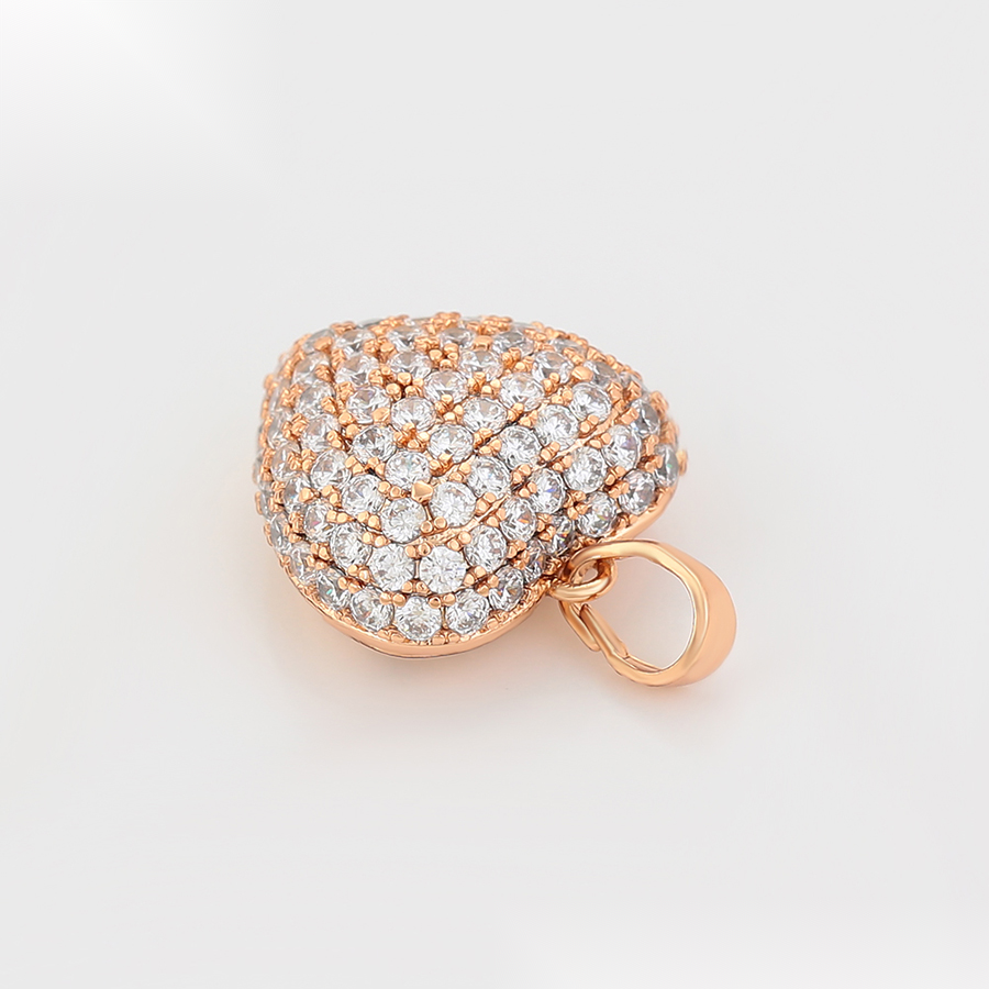 Rose Gold Crystal Heart Pendant