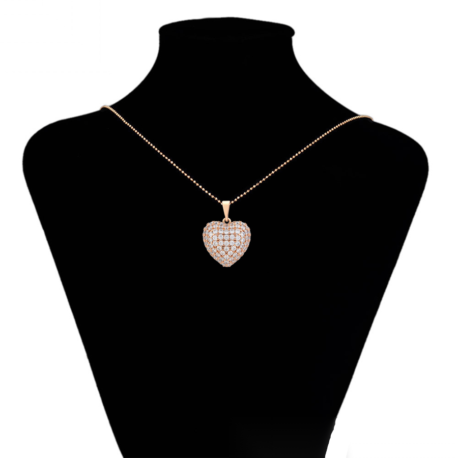 Rose Gold Crystal Heart Pendant