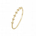 Gold Bamboo Crystal Bangle Bracelet